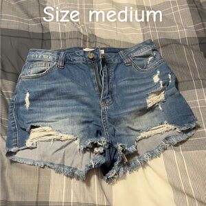 Distressed Denim Women Shorts